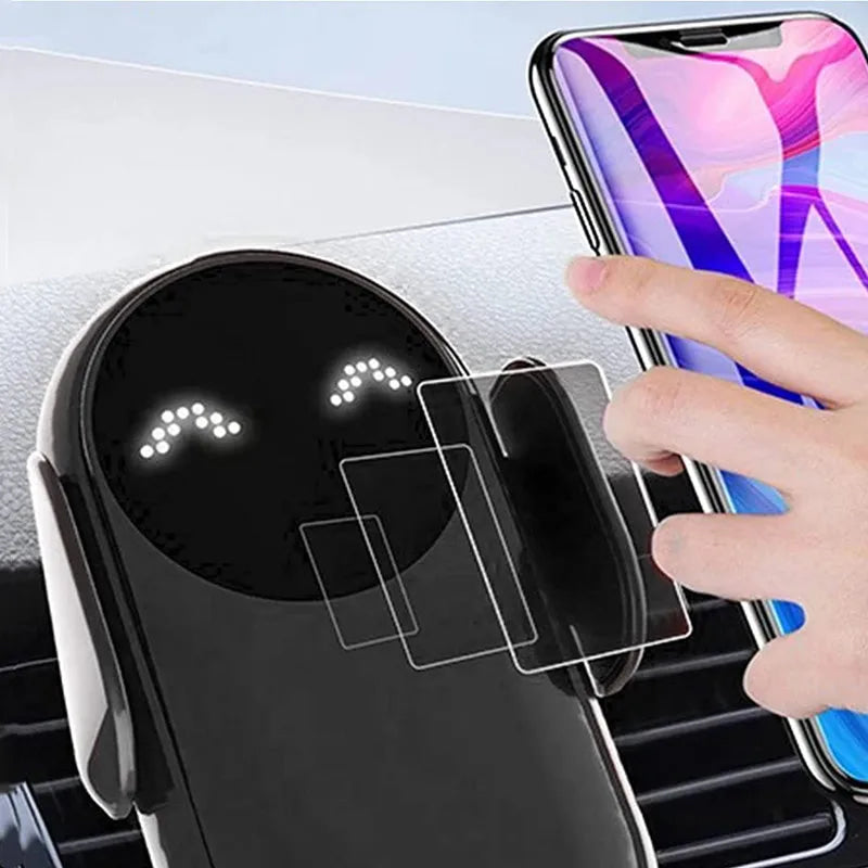 Cargador inalámbrico de 30W para coche, soporte para salida de aire, soporte para teléfono de coche, cargador de carga inalámbrico rápido infrarrojo inteligente giratorio