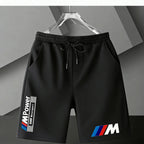 BMW Y2k Print Shorts Men Summer Casual Streetwear Gym Fitness Sports Five-point Pants Elastic Waist Loose Comfort Daily Bottoms