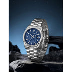 TOMI New Men's Watch Brooch Ring Gift Box Set Luxury Business Stainless Steel Strap Men's Calendar Casual Quartz Watch Reloj