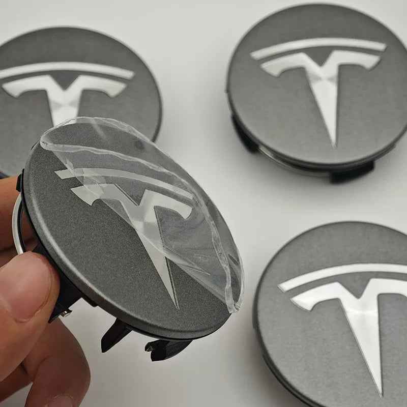 4Pcs 56mm ABS Tesla Wheel Center Hub Cap Emblem Logo Car Rims Cover Hubcap For Tesla Model 3 Y X S Original Badge Accessories