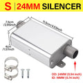 24mm Muffler Silencer S Curved Air Diesel Parking Heater Exhaust Pipe Aluminum Alloy Small Medium Large for Weibost Eberspach