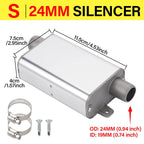 24mm Muffler Silencer S Curved Air Diesel Parking Heater Exhaust Pipe Aluminum Alloy Small Medium Large for Weibost Eberspach