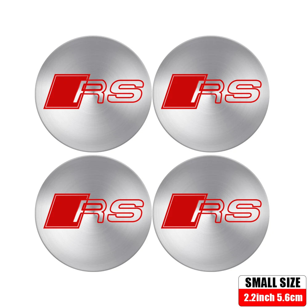 4pcs 56/65mm Car Wheel Center Hub Stickers 60/68mm Wheel Center Hub Caps Cover For AUDI A3 A4 A1 Q3 Q4 Q5 Q6 Q7 Q8 TT RS Sline