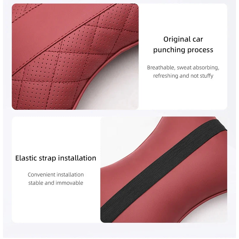 Nappa Leather Car Headrest Neck Pillow Waist Cushioning For Chevrolet Spark Captiva Cruze Malibu Equinox Trax Camaro Blazer