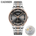 CADISEN Automatic Mechanical Ultra-thin Wriswatch MIYOTA 9015 Top Brand Luxury Curved Single-dome Sapphire Crystal Watch Man