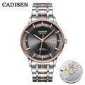 CADISEN Automatic Mechanical Ultra-thin Wriswatch MIYOTA 9015 Top Brand Luxury Curved Single-dome Sapphire Crystal Watch Man