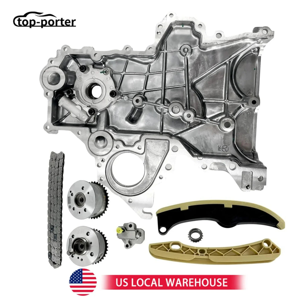 213502B701 243212B620 Timing Chain Kit+VVT Gear+Oil Pump Cover 244202B611 244312B620 For Hyundai Veloster Elantra Kia 12-21
