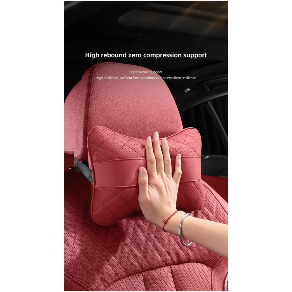 Nappa Leather Car Headrest Neck Pillow Waist Cushioning For Chevrolet Spark Captiva Cruze Malibu Equinox Trax Camaro Blazer