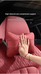 Nappa Leather Car Headrest Neck Pillow Waist Cushioning For Chevrolet Spark Captiva Cruze Malibu Equinox Trax Camaro Blazer
