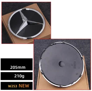 Car Front Grille Emblem Star Badge  Logo Chrome black Silver 3D Mirror Mercedes Benz W205 W204 W253 W213 W206 W166 gle VVVglc
