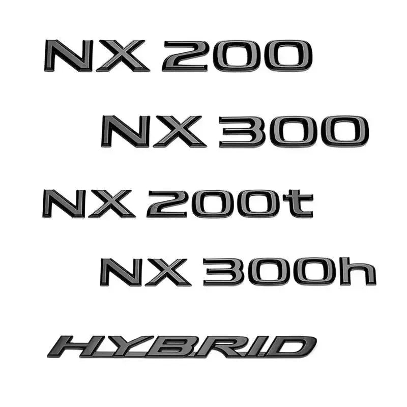 Glossy Black ABS Letters NX200 NX300 NX200t NX300h HYBRID Emblem For Lexus Car Trunk Logo Sticker Badge Accessories