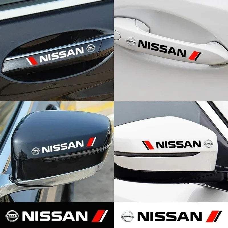4PCS Car Styling Door Handle Decoration Stickers Decals For Nissan J10 X-Trail Qashqai Juke Leaf Micra NOTE Patrol Gadgets