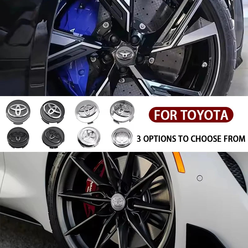 4Pcs 57/62mm Car Wheel Center Hub Cap Rim Cover For Toyota Corolla RAV4 LEVIN Yaris C-HR Camry Prado Prius Car Auto Accessories