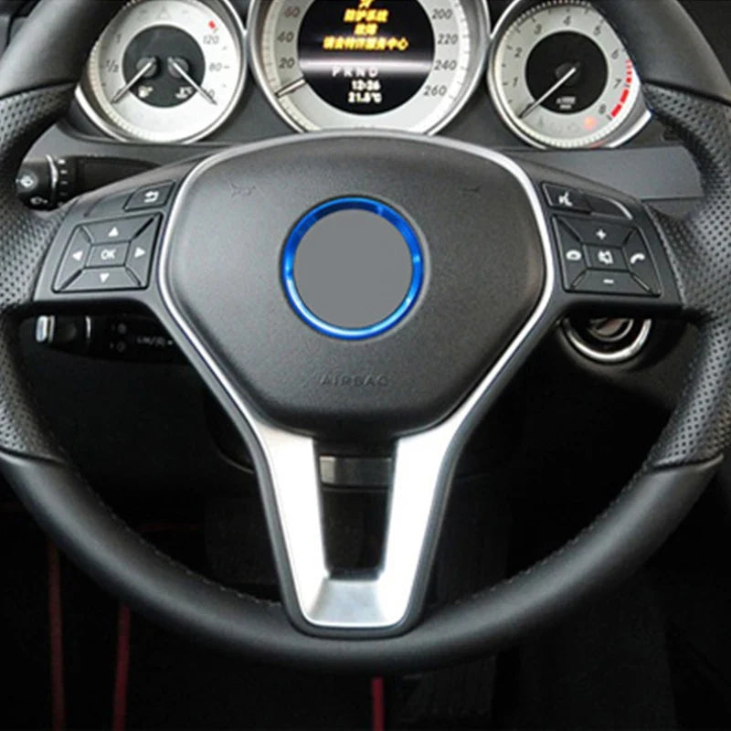 Car Steering Wheel Aluminum Alloy Ring Trim Sticker For Mercedes Benz A C E Class CLA GLA GLC GLE GLK W204 W212 C117