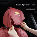 2Pcs Quality Leather Car Seat Headrest Covering Accessories For Chevrolet Corvette Montana TrailBlazer Silverado Traverse Camaro