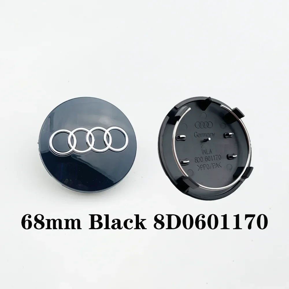 4Pcs Cap Hub Covers Badge Car Styling Wheel Center for Audi A1 A3 A4 A5 A6 A7 A8 Q1 Q2  Q3 Q5 Q7 S1 S3 S4 S6 Accessories