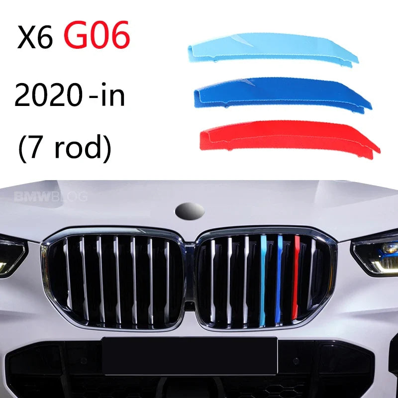 ABS Car Grille Trim Strip For BMW X1 X2 X3 X4 X5 X6 X7 E84 F48 F49 F39 E83 F25 G01 F26 G02 E70 F15 E53 G05 E71 E72 F16 G06 G07