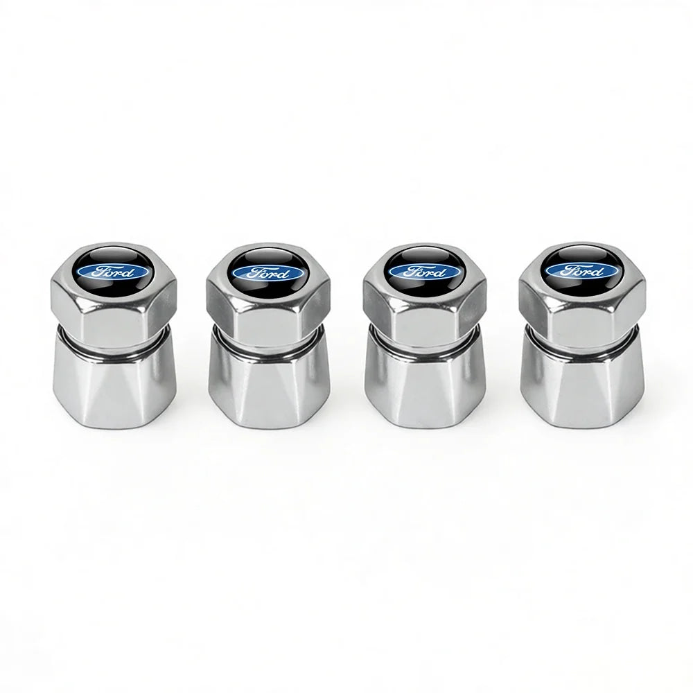 4Pcs 3D Metal Car Tire Wheel Valve Cap Accessories For Ford Focus Mk2 MK3 MK7 MK4 Fiesta Ranger Mustang Kuga Mondeo Explorer GTD
