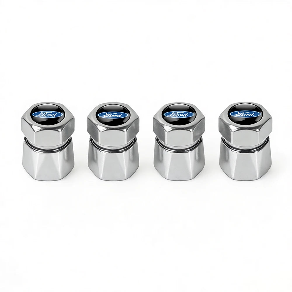 4Pcs 3D Metal Car Tire Wheel Valve Cap Accessories For Ford Focus Mk2 MK3 MK7 MK4 Fiesta Ranger Mustang Kuga Mondeo Explorer GTD
