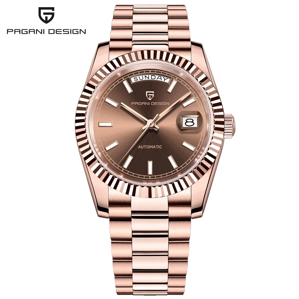 2025 New PAGANI DESIGN Men's Watch DD36 Rose Gold Luxury Automatic Watch For Men Mechanical Wristwatches Sapphire Mirror Clock