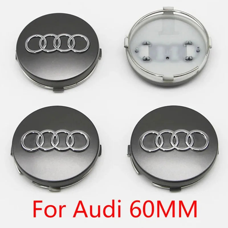 4PCS 60mm 61mm 68mm 69mm 77mm Car Wheel Center Cap Hub Cover Badge For Audi A6 A3 A4 A5 A6 Q2L Q3 Q5 Q7 Q8 R8 Hubcap Accessories