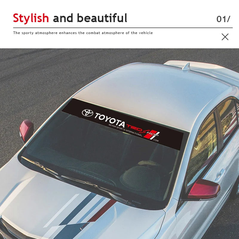Car Front and Rear Windshield Reflective Stickers Car Styling For Toyota Hilux Aygo Yaris Ractis Corolla Camry CHR Auris Tacoma