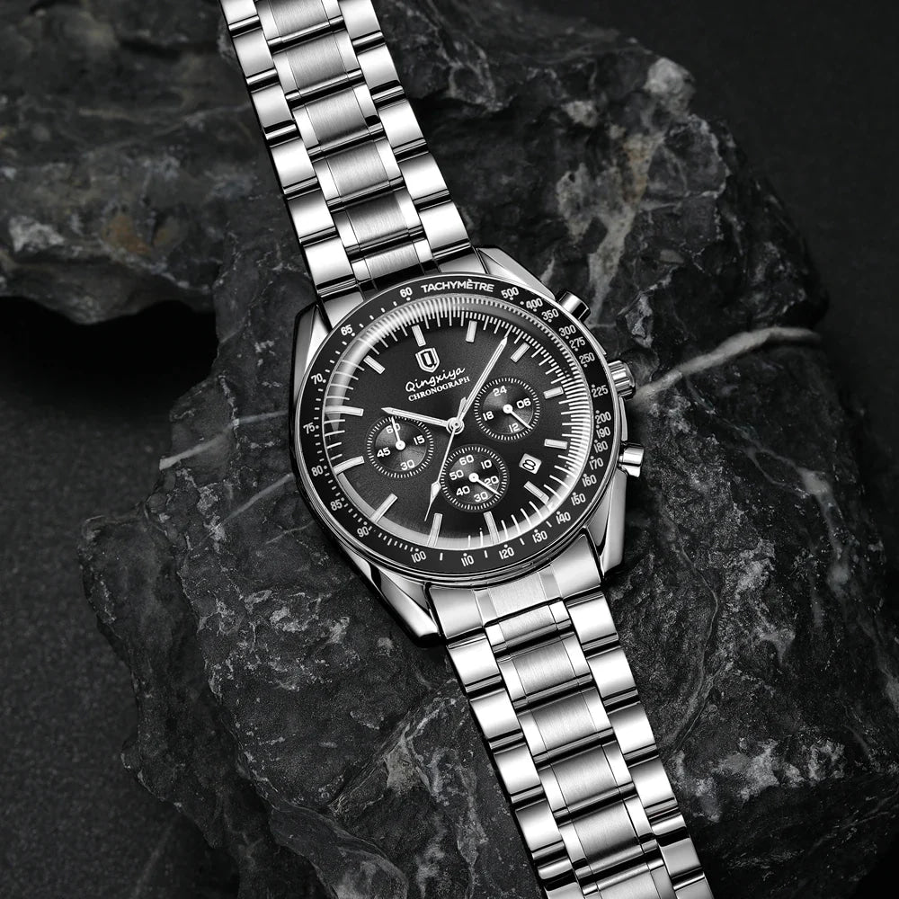 New Men Watch Calendar Business Quartz Watches Mens Top Brand Luxury Sport Waterproof Luminous Stainless Steel Man Wristwatches