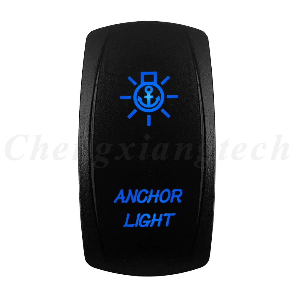 12V 20A Blue Led Car Boat Laser Rocker Switch ON OFF, (ON) OFF, ON OFF ON, (ON) OFF ON, (ON) OFF (ON) Waterproof