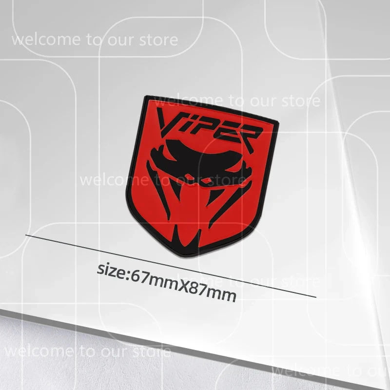 3D VIPER Car Sticker Front Grille Zinc Alloy Emblem For Charger Journey Durango Caliber Body Accessories Rear Trunk Badge Decal