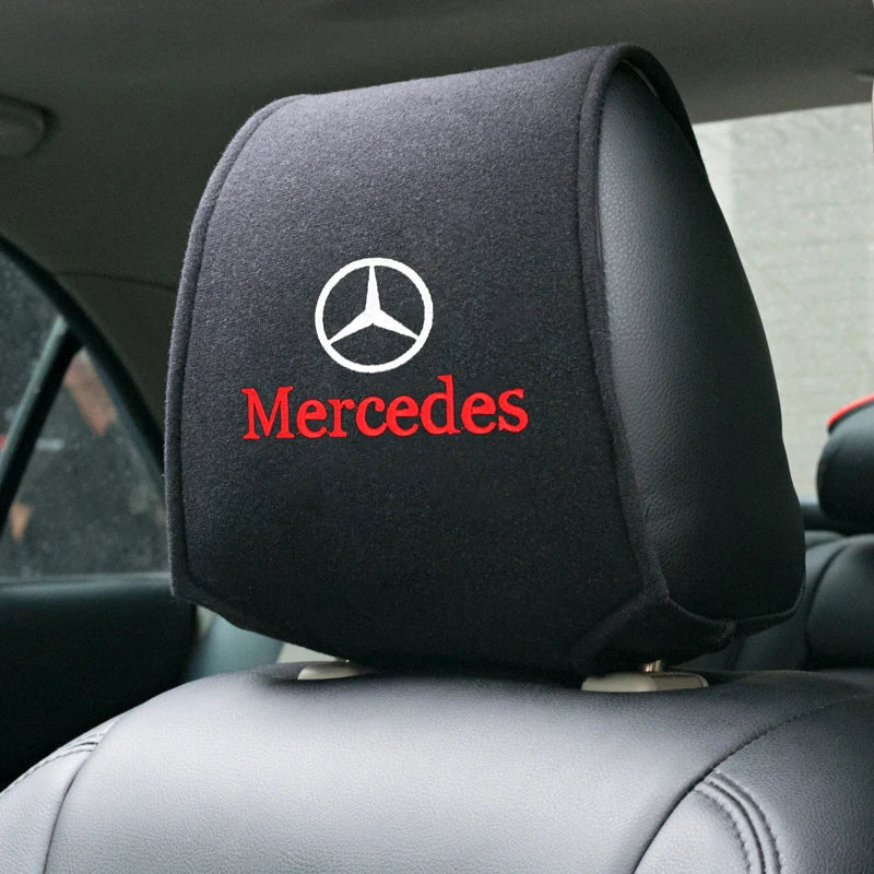 Car Headrest Cover Seat Head Pillow Neck Headrest Cover For Mercedes Benz AMG GLC W203 W206 W220 W205 W211 W212 W201 Accessory