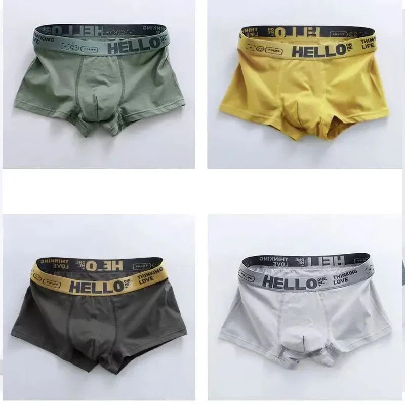10Pcs/Set Men's Underwear High Stretch Boxer Shorts Breathable Soft Men's Shorts Comfortable Aisa Size L-4XL Men Briefs
