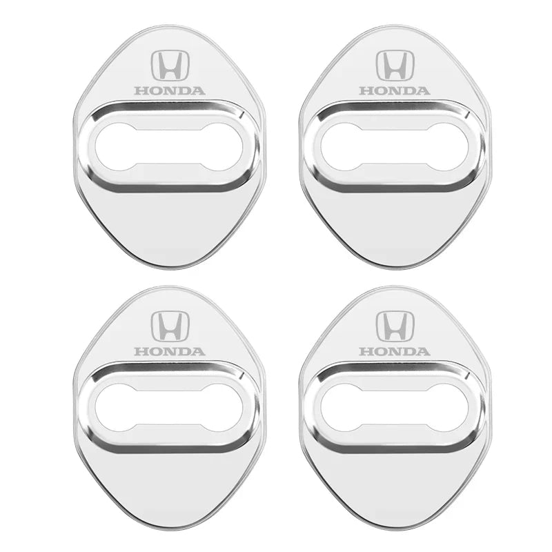Stickers 4Pcs Car Door Lock Cover Stainless Steel Protector Cap For Honda Odyssey Spirior CR-V Civic HR-V City Accord
