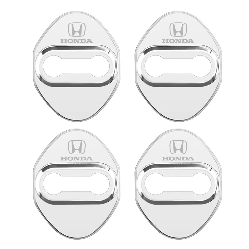 Stickers 4Pcs Car Door Lock Cover Stainless Steel Protector Cap For Honda Odyssey Spirior CR-V Civic HR-V City Accord