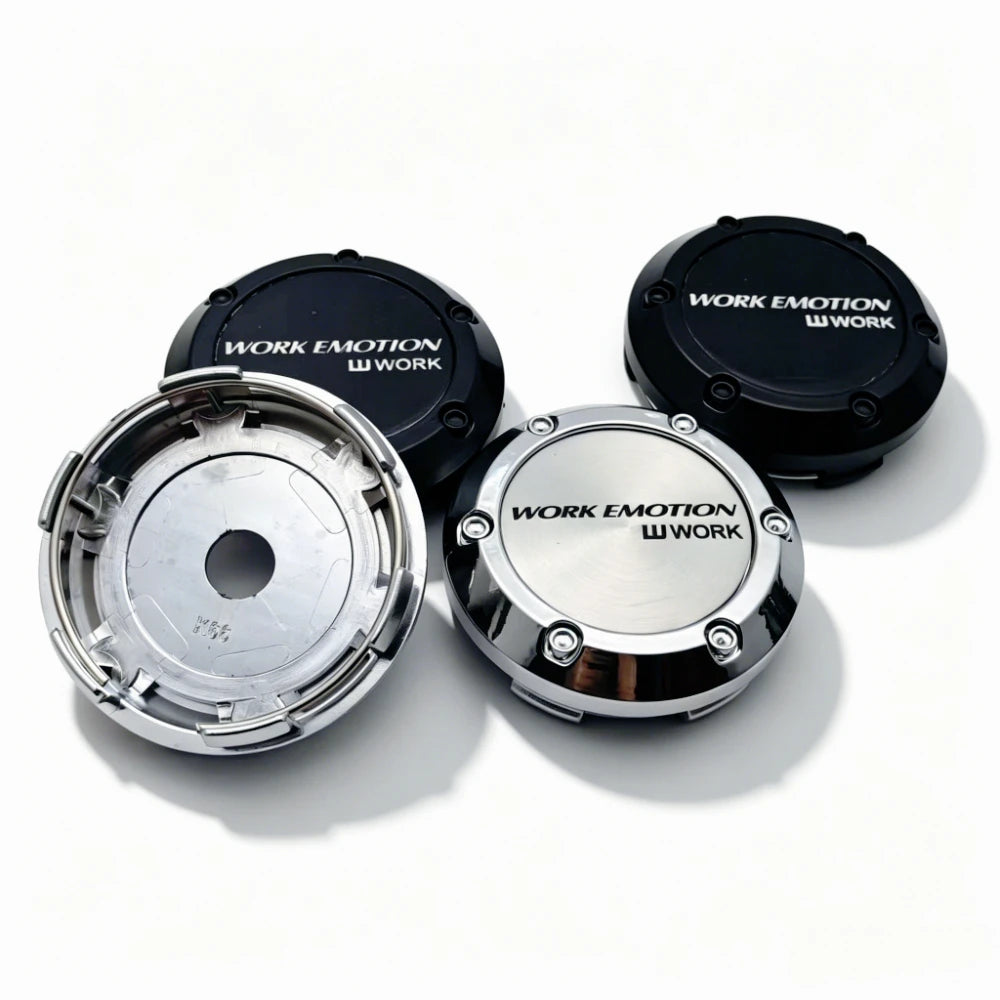 4pcs JDM W Work Emotion Logo Emblem Car Wheel Center Caps 66MM Clips 62MM Hub Wheels Cap Rim Hubcaps Dust Cover Car Accessories