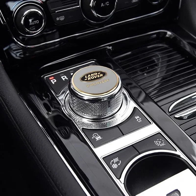 Shift Knob Decoration Metal Cover Car Console Button Sticker For Land Rover Discovery 2 3 4 Range Rover Freelander SV SVR Velar