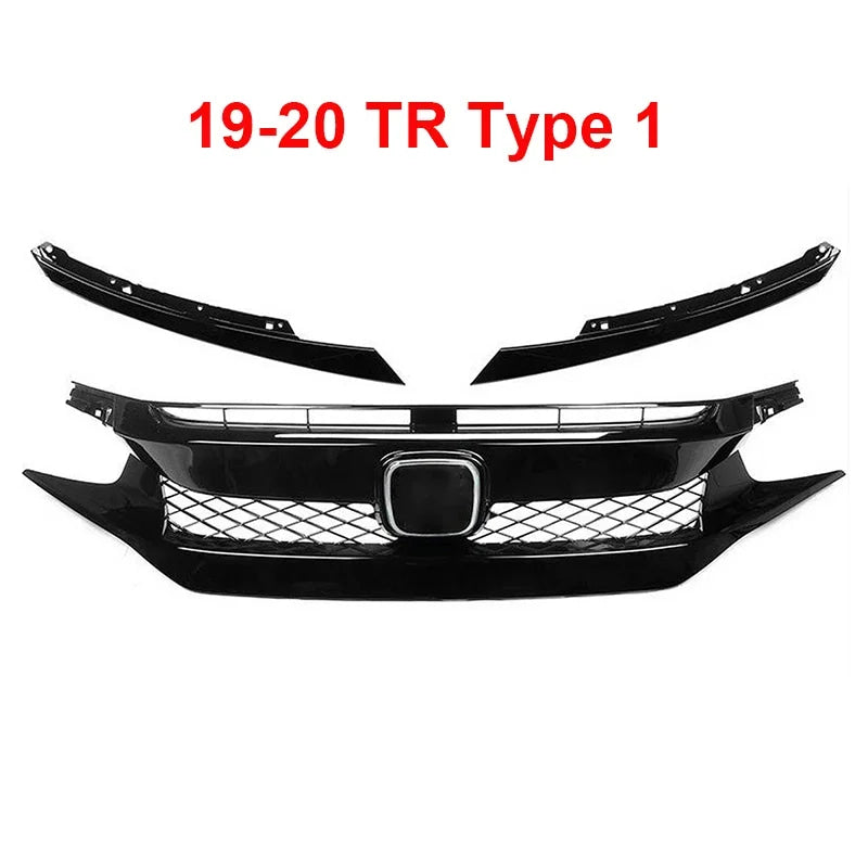 For Honda Civic 10th Gen 2016-2021 Front Grille Racing Grill Net Car Grid Splitter Upper Bumper Hood Mesh Grills
