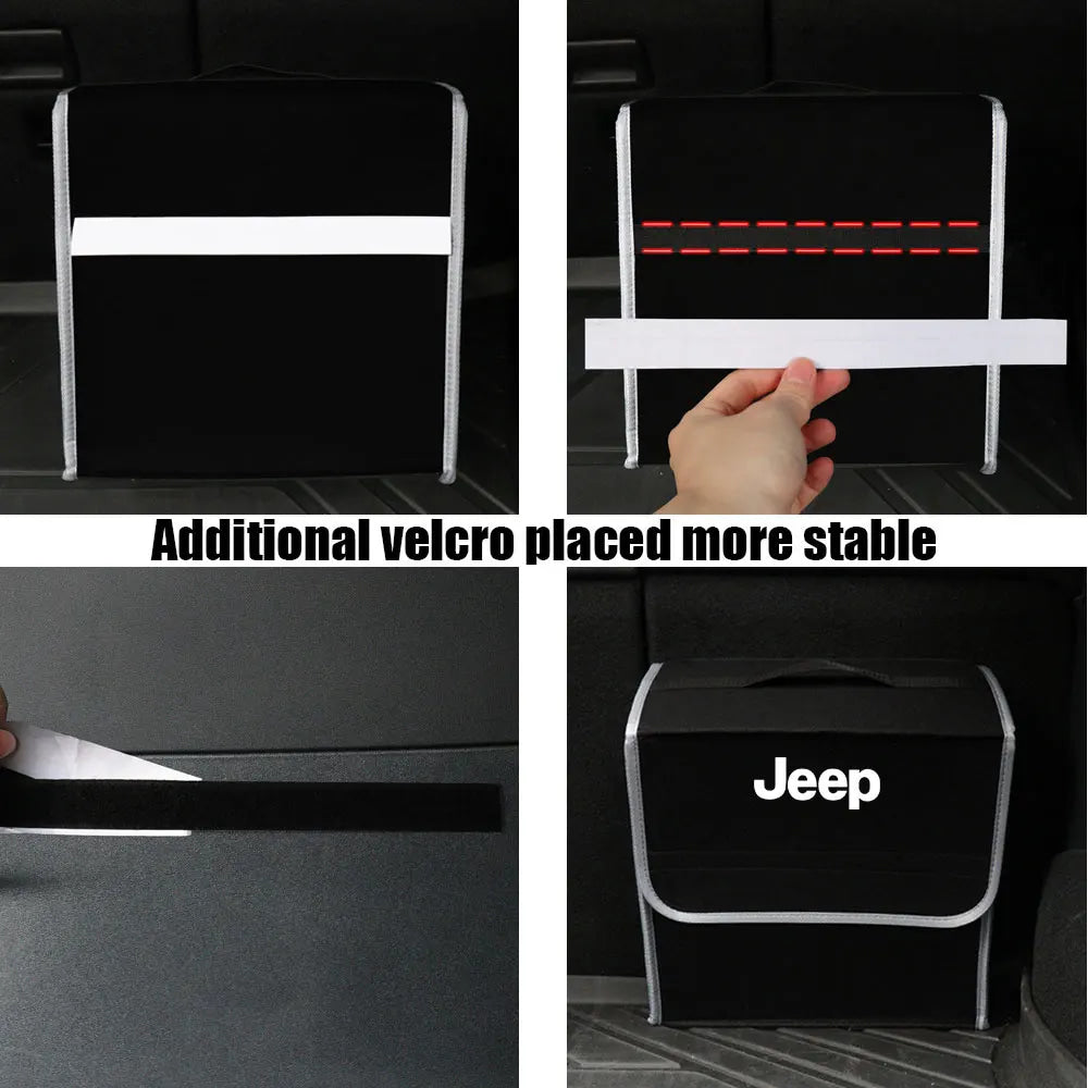 Car Trunk Organizer Box Large Capacity Folding Storage Bag Accessories For Jeep Wrangler Renegade Compass Gladiator Cherokee JL