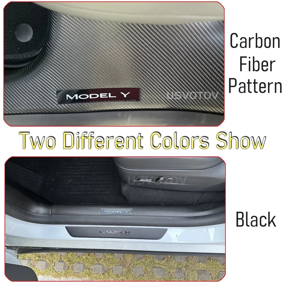 For Tesla Model Y Juniper 2025 2026 Front Rear Door Sill Guard Anti Scratch Dirt Resistant Threshold Strips Interior Accessories