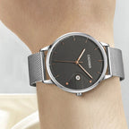 CADISEN Swiss Ronda 715 Quartz Watch Mans 7MM Ultra-thin Dial Sapphire Luminous Stainless Steel Milano Mesh Strap Watches Men
