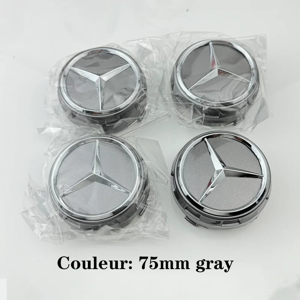 Car silver Red 4pcs 75mm Wheel Center Hub Caps 4Pcs For Mercedes Benz AMG A0004000900 W212 W205 W204 W211 W213 Accessories