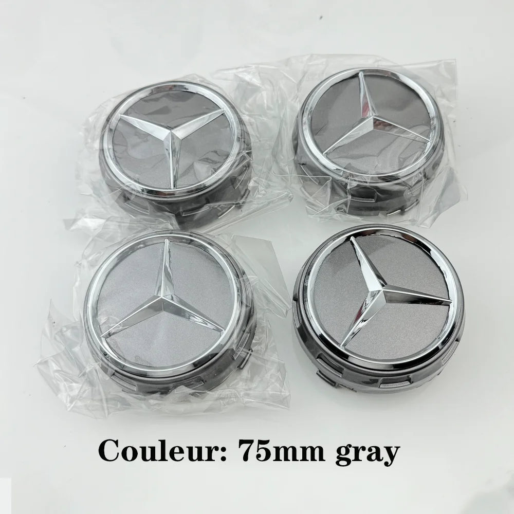 Car silver Red 4pcs 75mm Wheel Center Hub Caps 4Pcs For Mercedes Benz AMG A0004000900 W212 W205 W204 W211 W213 Accessories