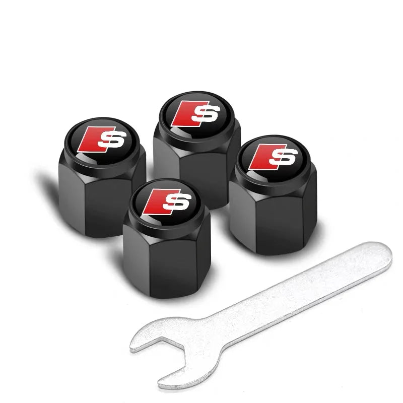 4Pcs Car Styling 3D Aluminum Metal Car Wheel Tire Air Valve Caps Cover For Audi A3 A4 b6 b8 b7 A6 A8 S Line S3 S4 S6 Q3 Q5 Q7 Q8