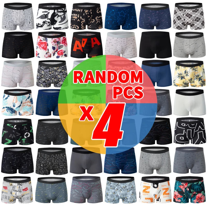 4/5 Uds. Pantalones cortos estampados de talla europea y americana a la moda para hombre, ropa interior cómoda de talla grande para hombre, bañador Sexy