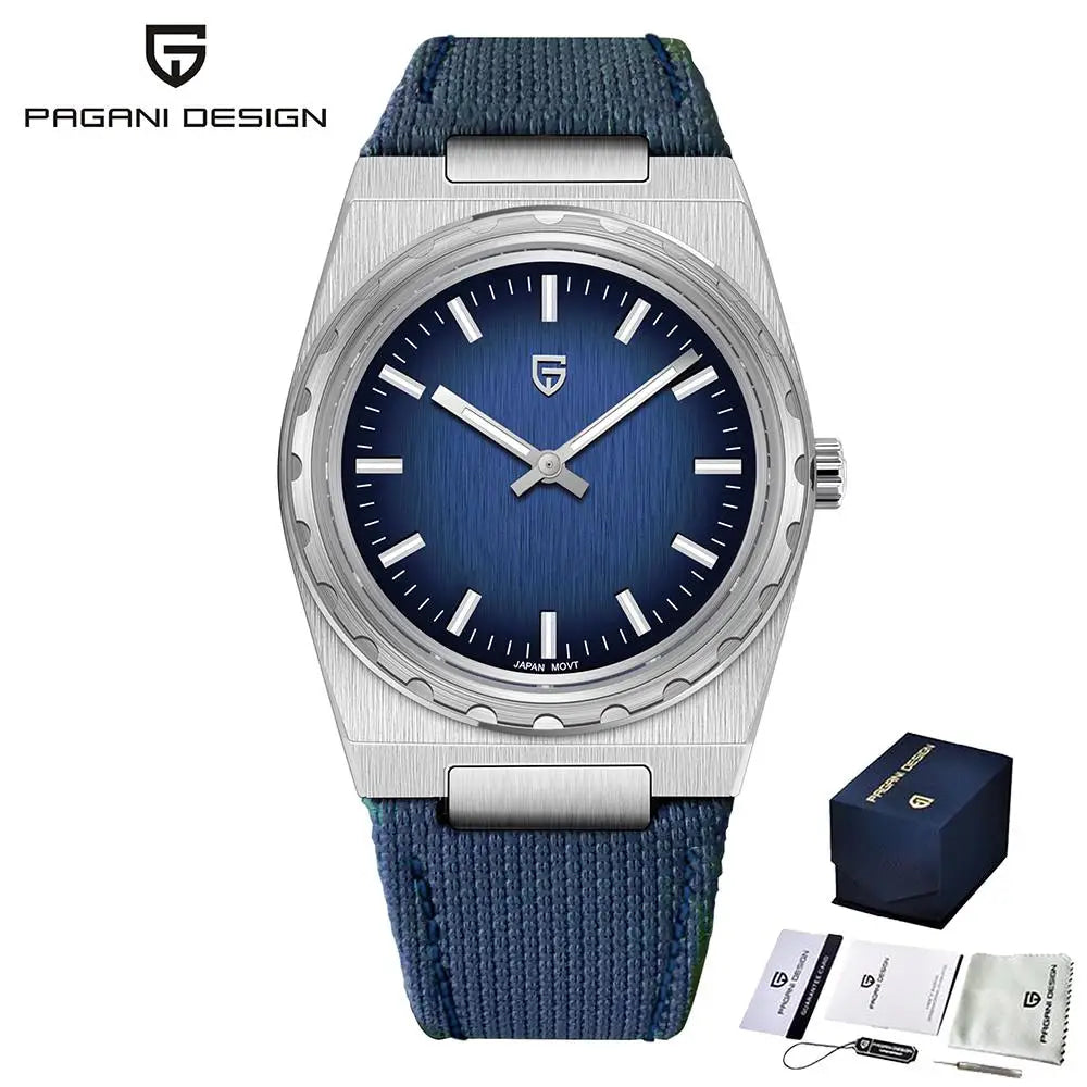 PAGANI DESIGN Men's Sport Quartz Watches Ultra-Thin 7mm Series 222 Sapphire Stainless Steel Waterproof Watches for Man