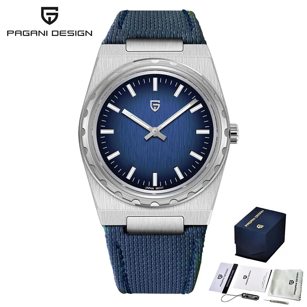 PAGANI DESIGN Men's Sport Quartz Watches Ultra-Thin 7mm Series 222 Sapphire Stainless Steel Waterproof Watches for Man
