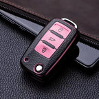 3 Buttons Key Case for Volkswagen Polo Tiguan Passat Golf Jetta Lavida Tpu Leather Protection Shell Bag For Skoda Octavia Seat