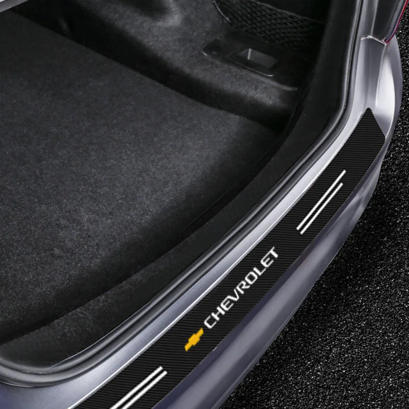 Carbon Fiber Car Rear Bumper Trunk Guard Protected Sticker for Chevrolet Malibu Captiva Cavalier Onix Aveo Silverado Chevy Tahoe