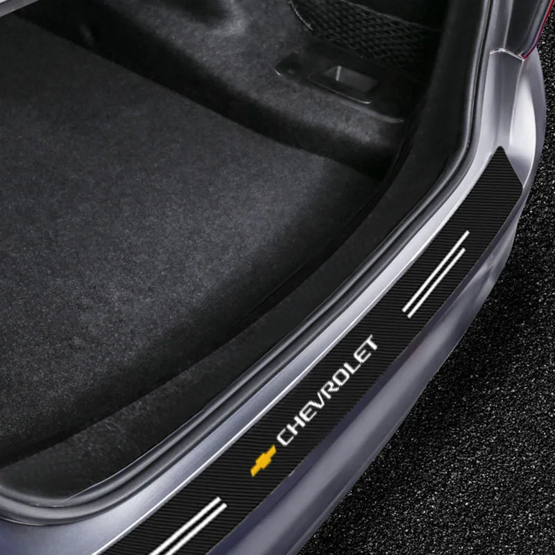 Carbon Fiber Car Rear Bumper Trunk Guard Protected Sticker for Chevrolet Malibu Captiva Cavalier Onix Aveo Silverado Chevy Tahoe