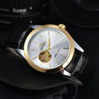 Orient Watch  Double Lion Japanese Fully Automatic Mechanical Watch Hollowed Out Business Men's Watch Stainless Steel Strip