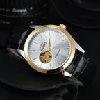 Orient Watch  Double Lion Japanese Fully Automatic Mechanical Watch Hollowed Out Business Men's Watch Stainless Steel Strip